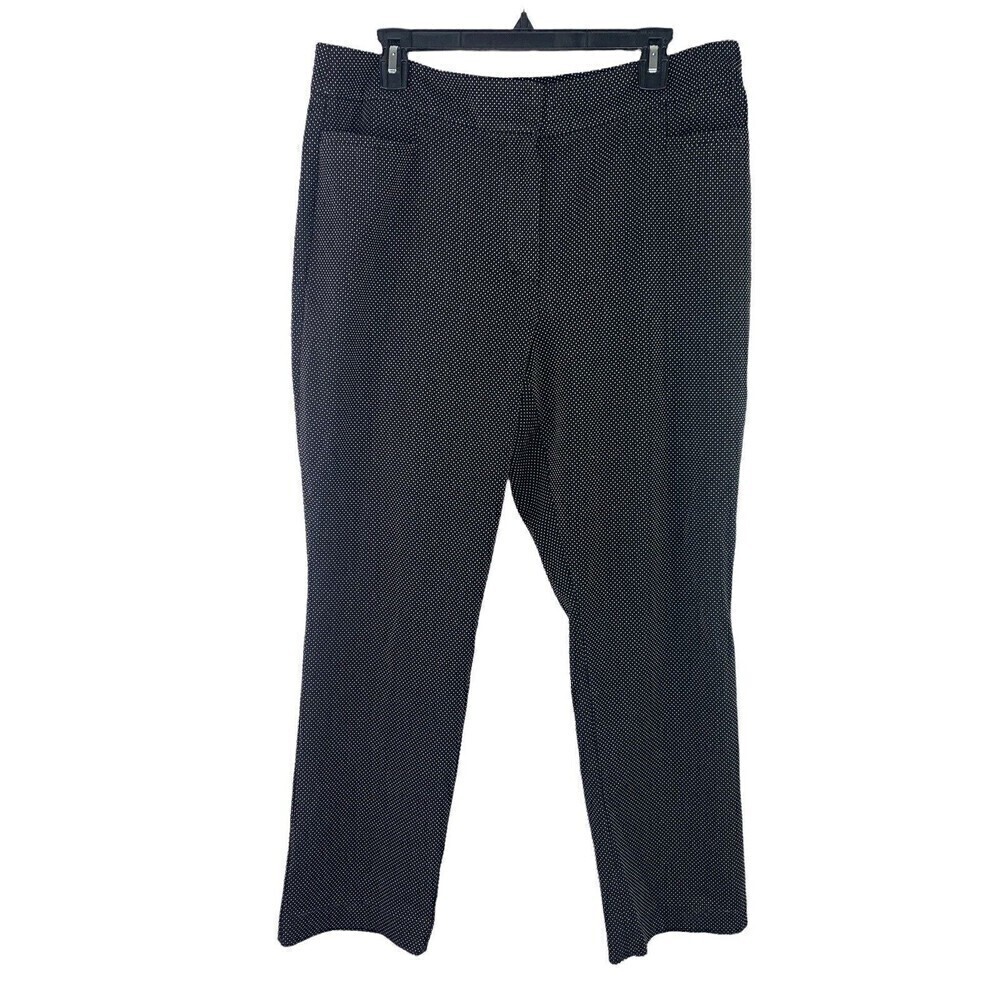 Ann Taylor Womans black white stylized polka dot cotton mid rise pants 12